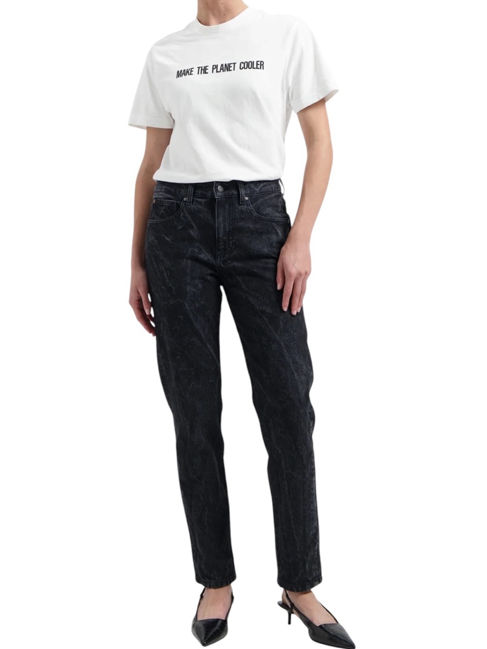 Good American Go Mid Straight - Dry Black